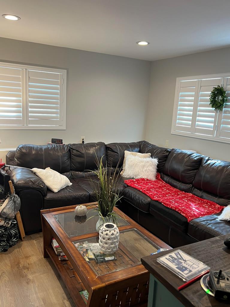Grand-room with new plantation shutters